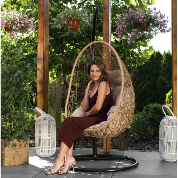 Підвісне крісло-кокон Di Volio Bacoli одномісне бежеве