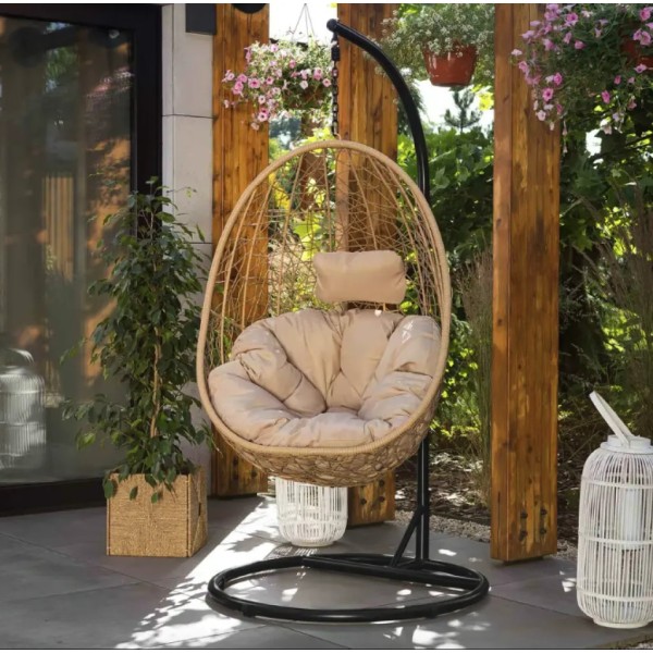 Підвісне крісло-кокон Di Volio Bacoli одномісне бежеве