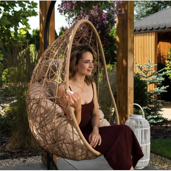 Підвісне крісло-кокон Di Volio Bacoli одномісне бежеве