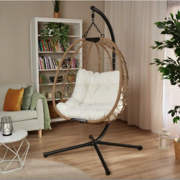 Підвісне крісло-кокон Di Volio Corta одномісне бежеве