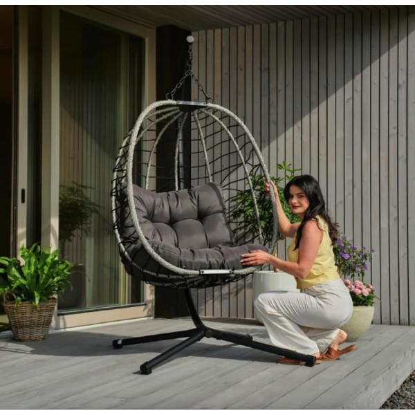 Підвісне крісло-кокон Di Volio Corta одномісне графітове