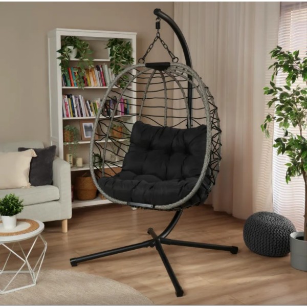 Підвісне крісло-кокон Di Volio Corta одномісне графітове