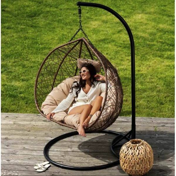 Підвісне крісло-кокон Di Volio Foggio двомісне коричневе