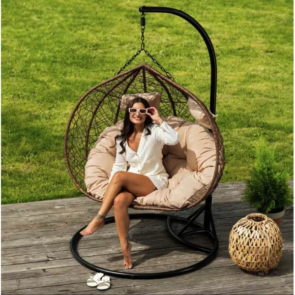 Підвісне крісло-кокон Di Volio Foggio двомісне коричневе