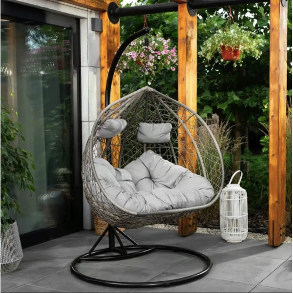 Підвісне крісло-кокон Di Volio Foggio двомісне сіре