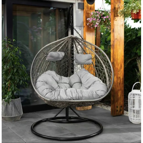 Підвісне крісло-кокон Di Volio Foggio двомісне сіре