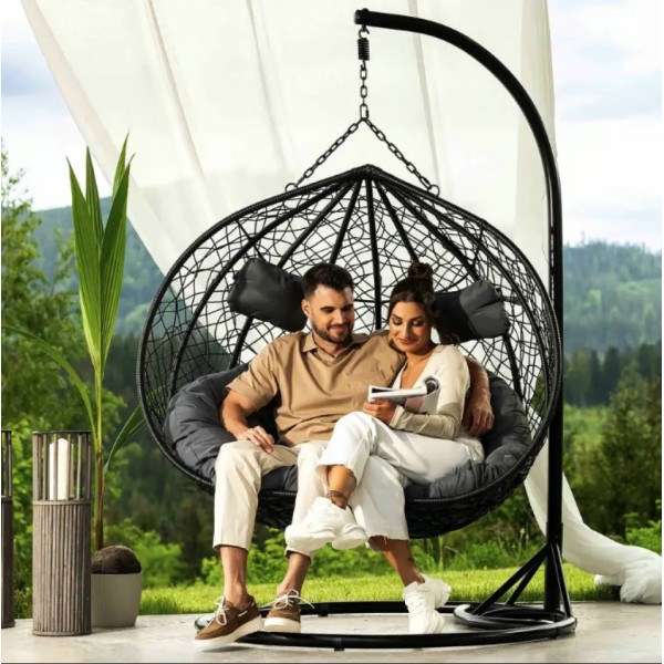 Підвісне крісло-кокон Di Volio Foggio двомісне чорне