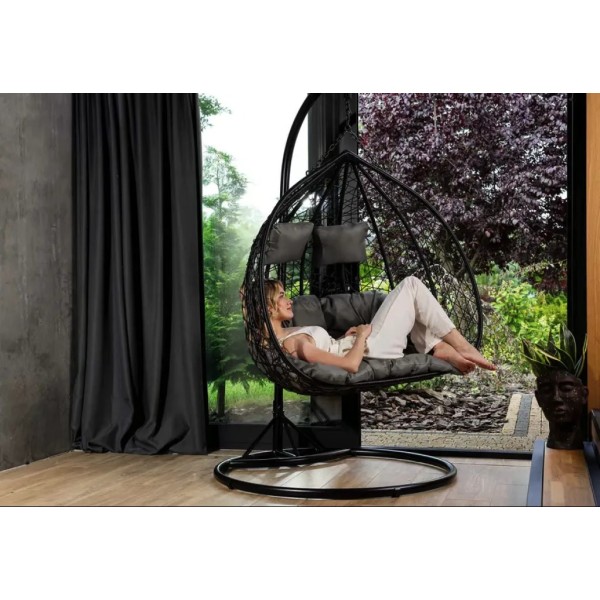 Підвісне крісло-кокон Di Volio Foggio двомісне чорне