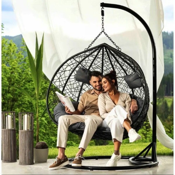 Підвісне крісло-кокон Di Volio Foggio двомісне чорне