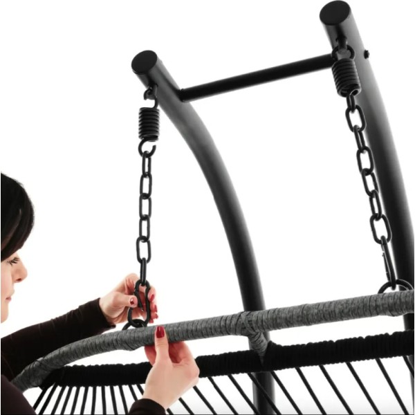 Підвісне крісло-кокон Di Volio Rona двомісне графітове