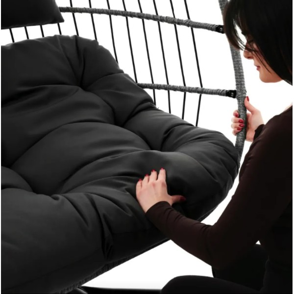 Підвісне крісло-кокон Di Volio Rona двомісне графітове