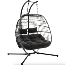 Підвісне крісло-кокон Di Volio Rona двомісне графітове