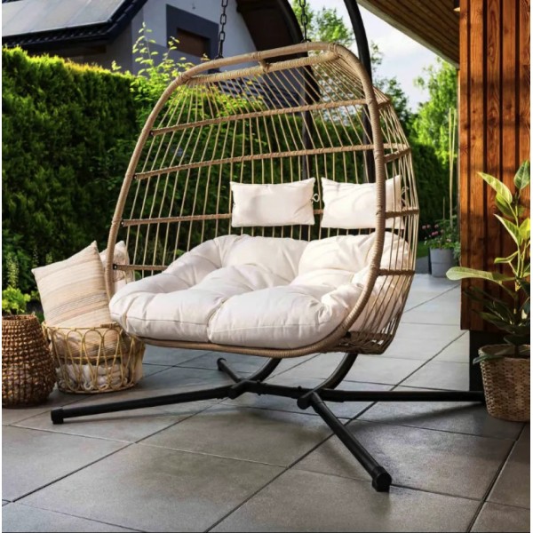 Підвісне крісло-кокон Di Volio Rona двомісне бежеве