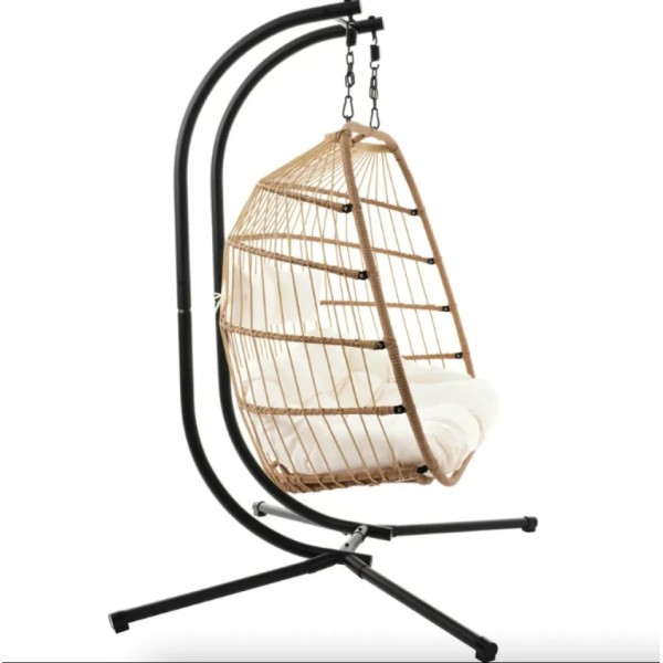 Підвісне крісло-кокон Di Volio Rona двомісне бежеве