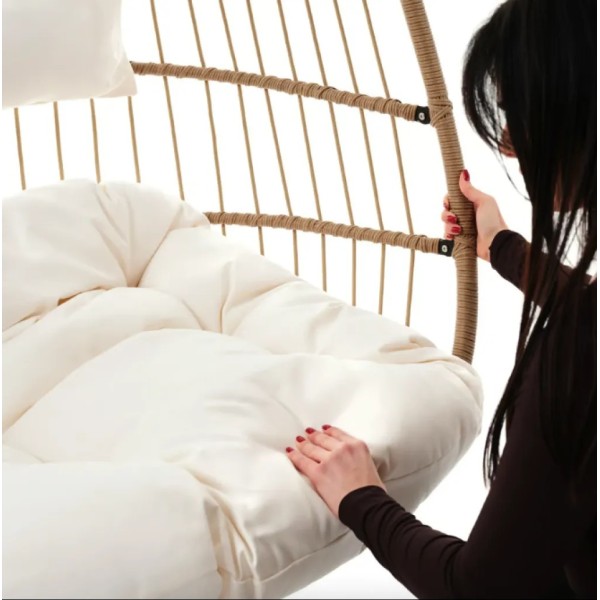 Підвісне крісло-кокон Di Volio Rona двомісне бежеве