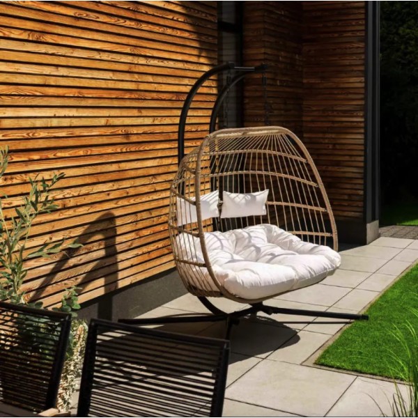 Підвісне крісло-кокон Di Volio Rona двомісне бежеве