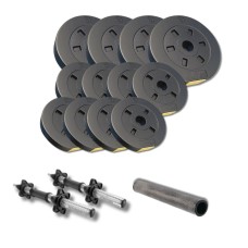 Набір композитних дисків Besport PowerPro 22 кг + 2 грифа + перехідник