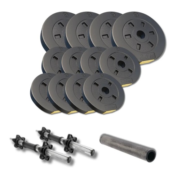 Набір композитних дисків Besport PowerPro 22 кг + 2 грифа + перехідник