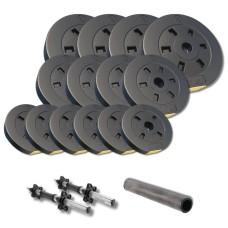 Набір композитних дисків Besport PowerPro 39 кг + 2 грифа + перехідник