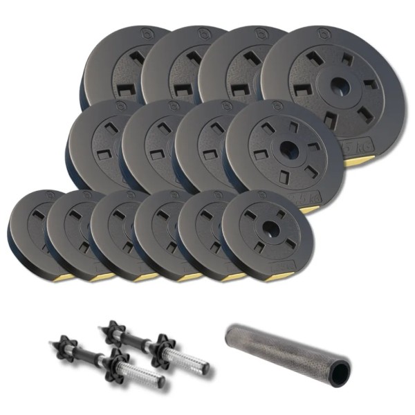 Набір композитних дисків Besport PowerPro 39 кг + 2 грифа + перехідник