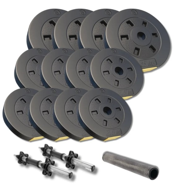 Набір композитних дисків Besport PowerPro 42 кг + 2 грифа + перехідник