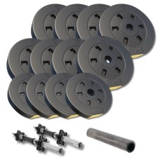 Набір композитних дисків Besport PowerPro 52 кг + 2 грифа + перехідник 