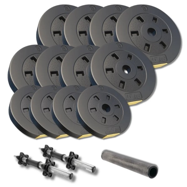 Набір композитних дисків Besport PowerPro 52 кг + 2 грифа + перехідник 