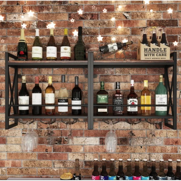 Настінний винний стелаж Costway Lagom у стилі Loft