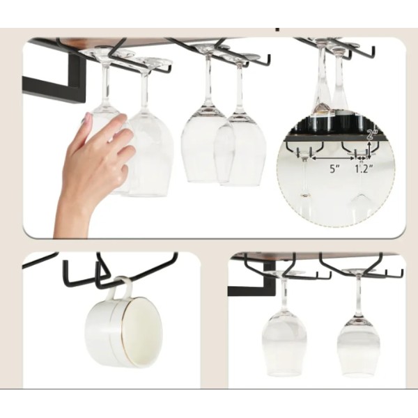 Настінний винний стелаж Costway Lagom у стилі Loft