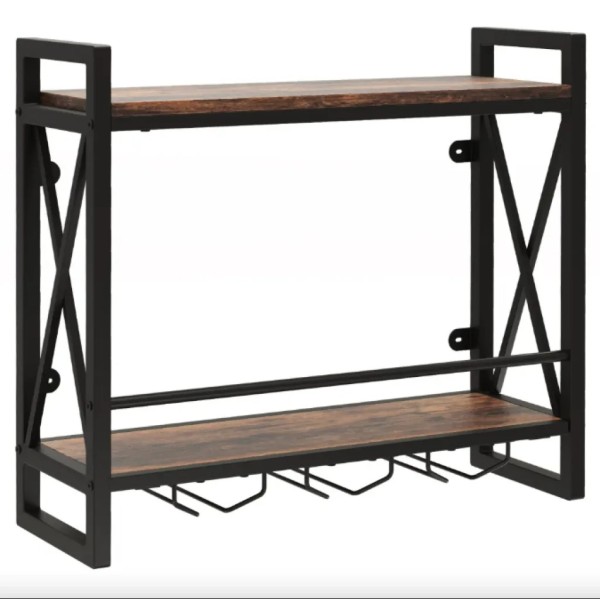 Настінний винний стелаж Costway Lagom у стилі Loft