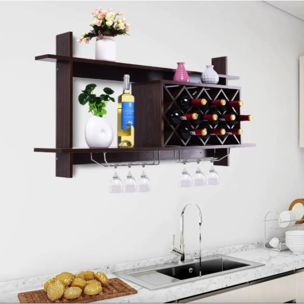 Настінна винна стійка Costway Kasta у стилі Loft