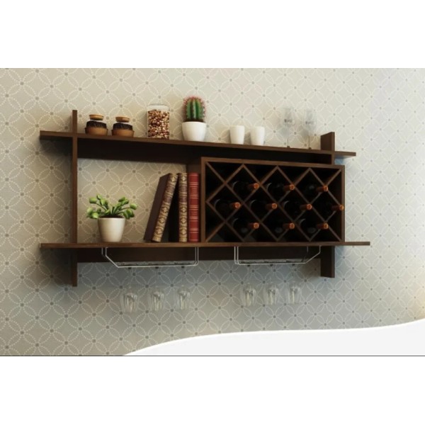 Настінна винна стійка Costway Kasta у стилі Loft