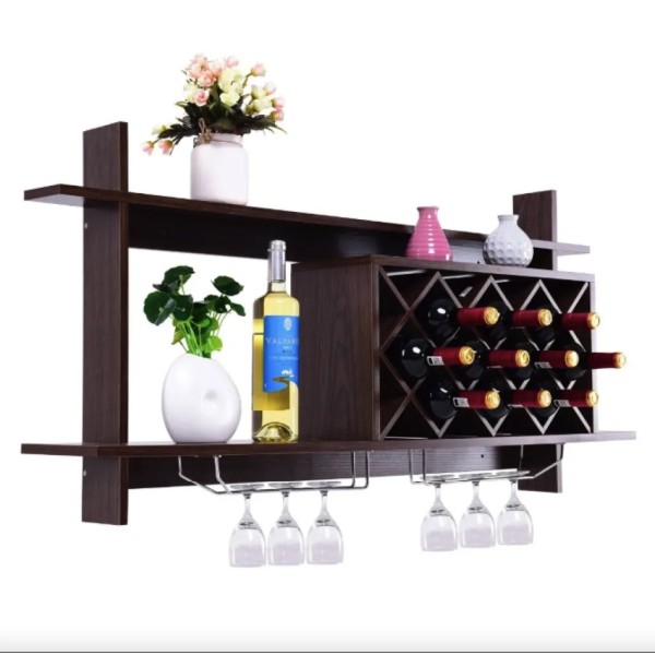 Настінна винна стійка Costway Kasta у стилі Loft