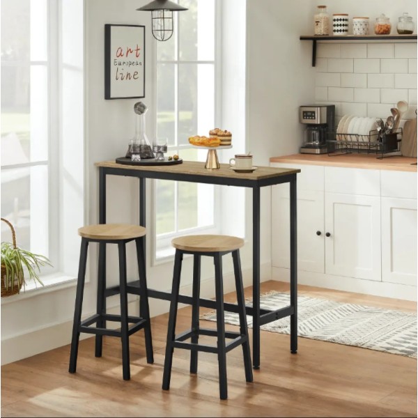 Барний стіл та 2 барні стільці Leobert Kidol в стилі Loft натуральний