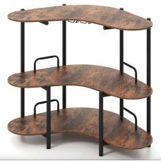 Барний стіл фуршетний Costway Wise з полицями кутовий