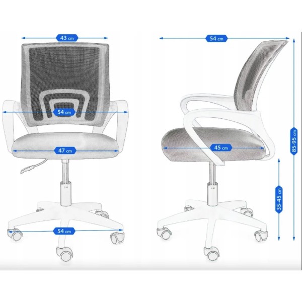 Офісне крісло Smart Jumi світло-сіре
