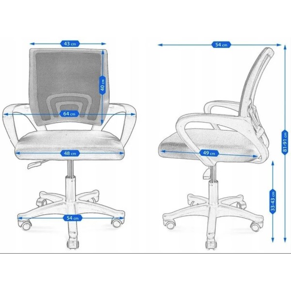 Офісне крісло Smart Jumi блакитне