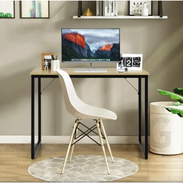 Письмовий стіл Costway Homart із сталевим каркасом натуральний