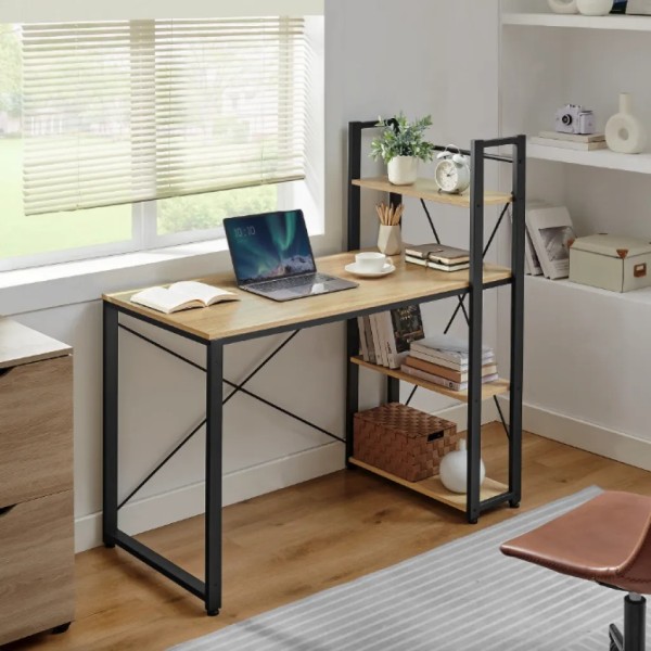 Комп'ютерний стіл Leobert Devoko з боковими полицями у стилі Loft натуральний