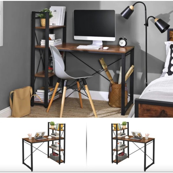 Комп'ютерний стіл Leobert Devoko з боковими полицями у стилі Loft