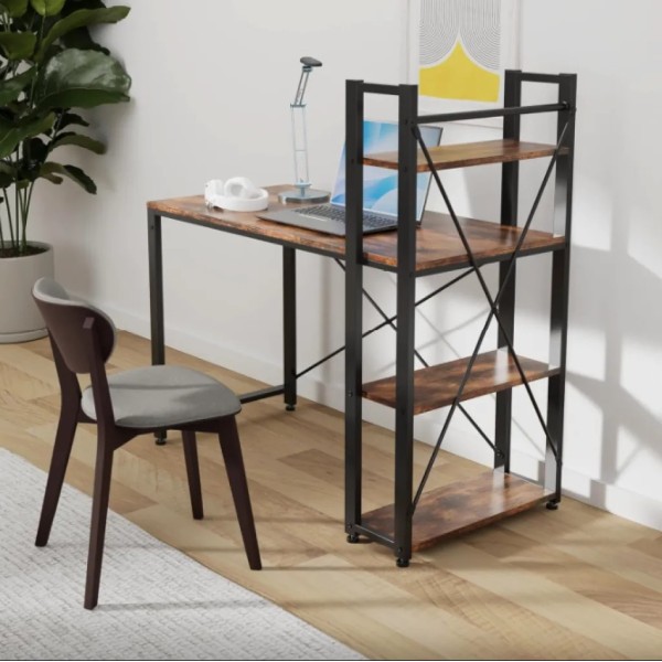 Комп'ютерний стіл Leobert Devoko з боковими полицями у стилі Loft