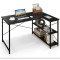 Комп'ютерний стіл Costway Adler L-подібний з полицями в стилі Loft чорний
