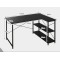 Комп'ютерний стіл Costway Adler L-подібний з полицями в стилі Loft чорний