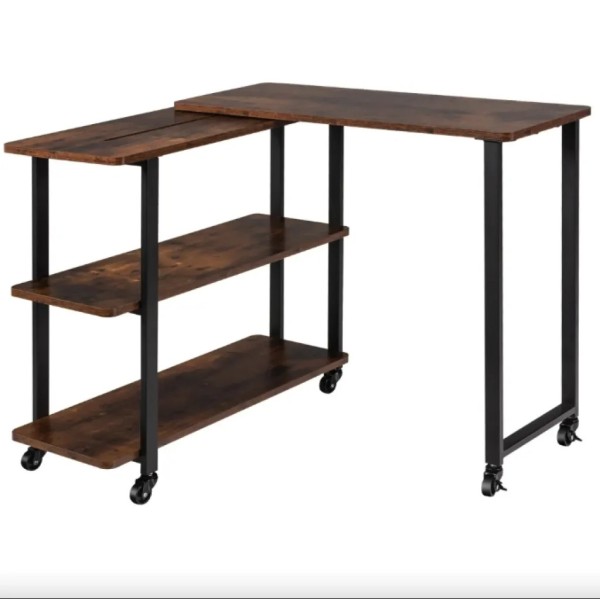 Стіл L-подібний Costway King обертовий в стилі Loft