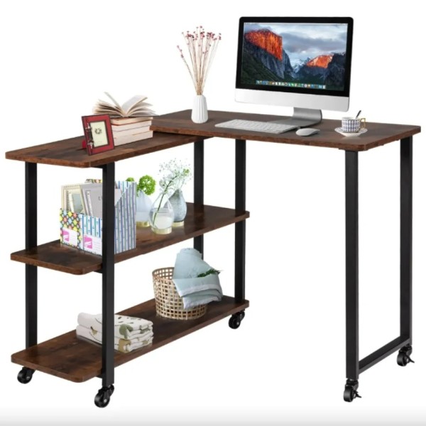 Стіл L-подібний Costway King обертовий в стилі Loft