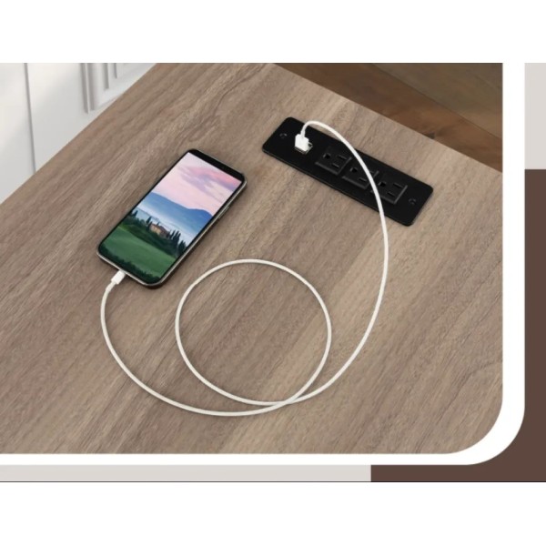 Комп'ютерний стіл Costway Hutch L-подібний з зарядним