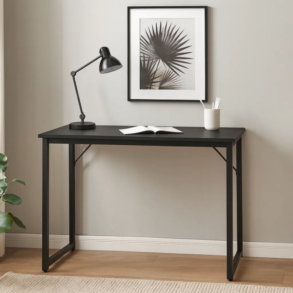 Письмовий стіл Costway Homart із сталевим каркасом чорний
