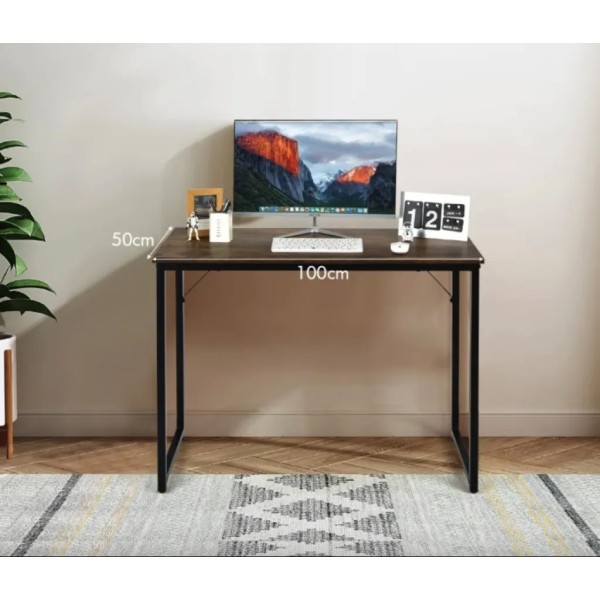 Письмовий стіл Costway Homart із сталевим каркасом коричневий