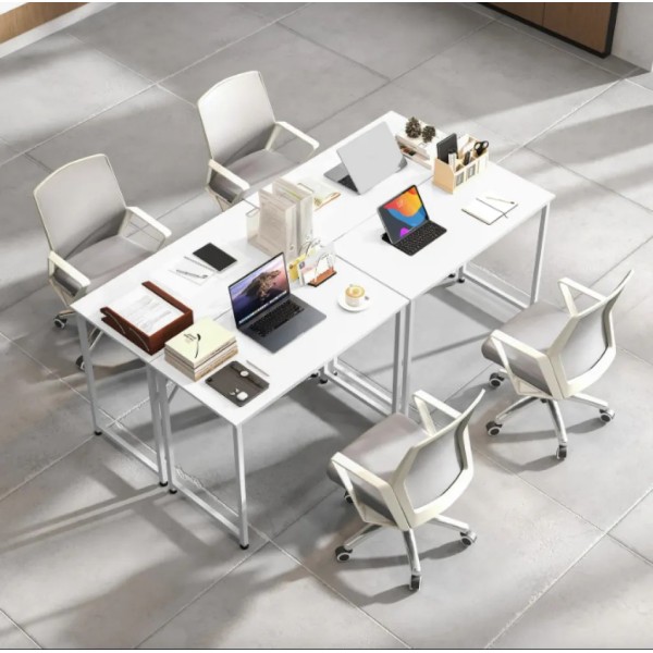 Комп'ютерний стіл Costway Helena із металевим каркасом білий