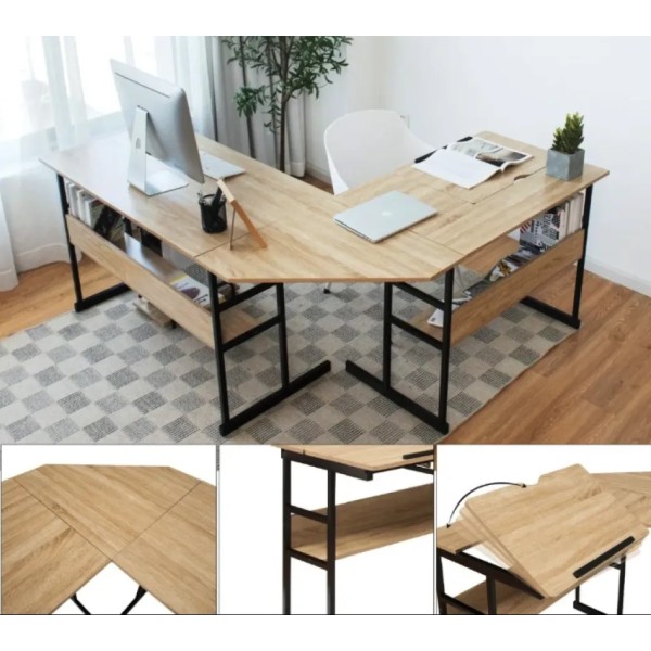 Комп'ютерний стіл Costway Fulton з регульованою панеллю в стилі Loft